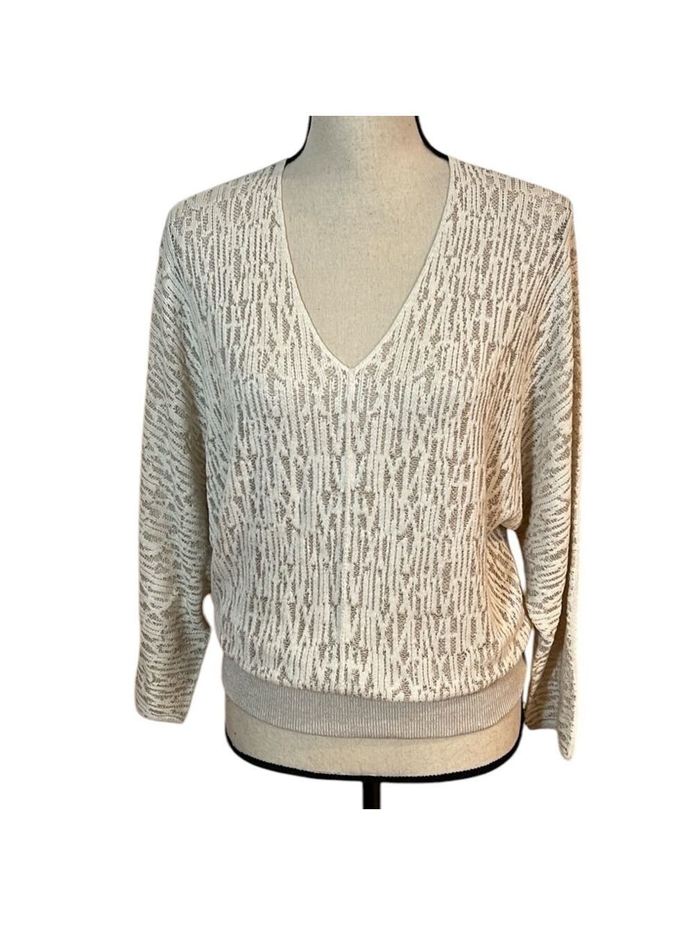 AKRIS Textured Linen-Blend Sweater Sz-6